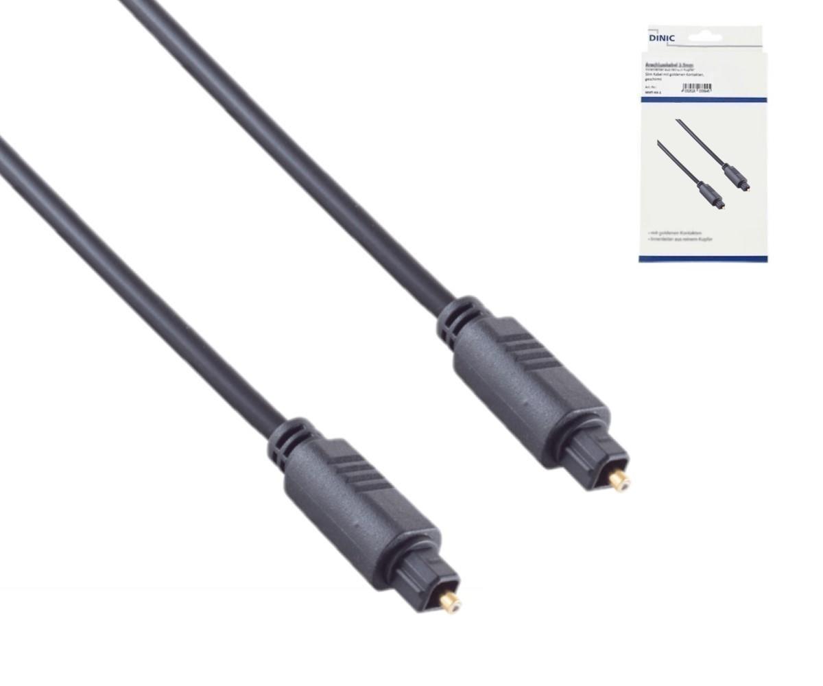Toslink Kabel, 4mm Ø, Stecker aus PVC, Kontakte vergoldet, schwarz, Länge 1,00 m