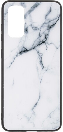 Glas Back Cover MARBLE für Samsung Galaxy S21 + White Handyhülle