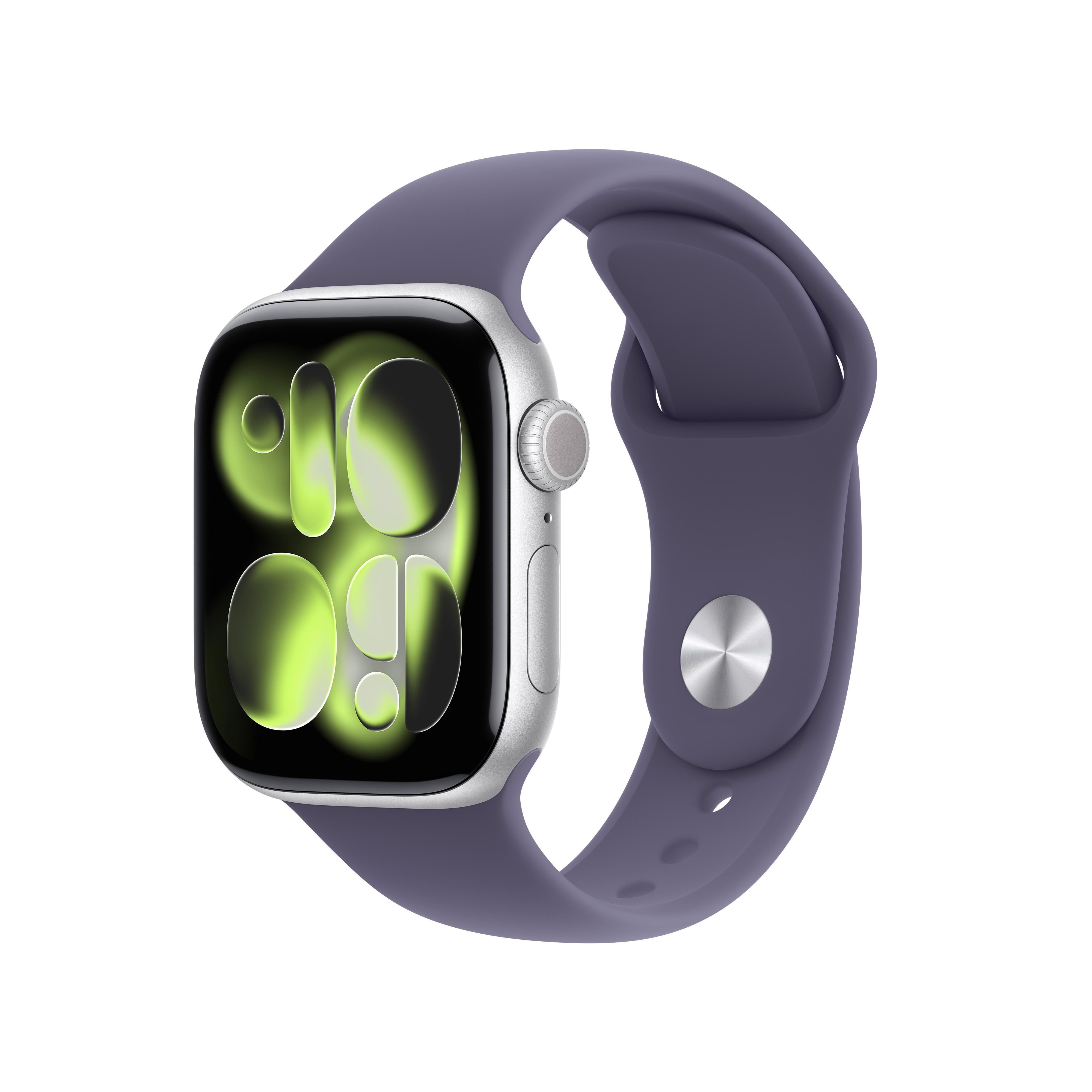 Watch Series 11, GPS, 46mm, Silber Aluminiumgehäuse mit Nebelviolett Sportband - M/L