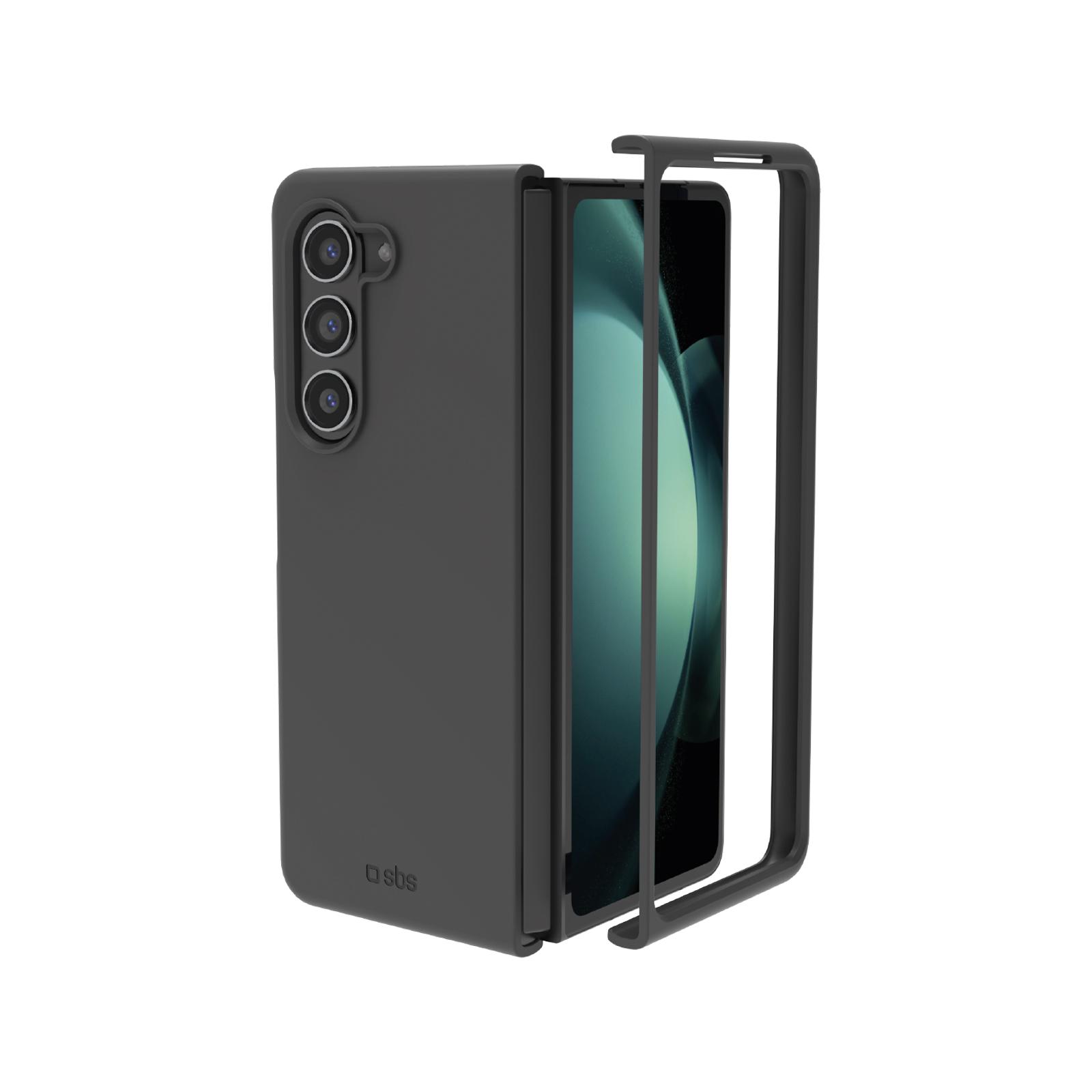 Silikon-Cover mit Innenseite aus Mikrofaser für Samsung Z Flip 6, Schwarz