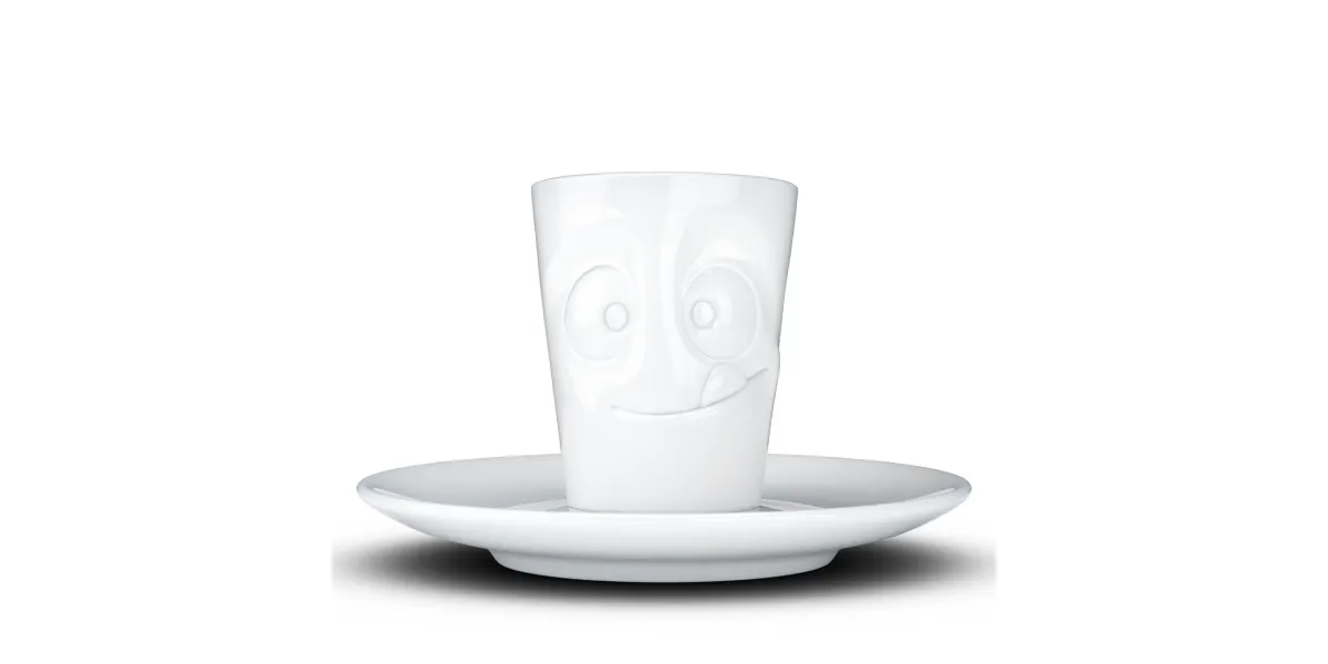 Espresso Mug mit Henkel 80ml - Lecker weiß Tasse