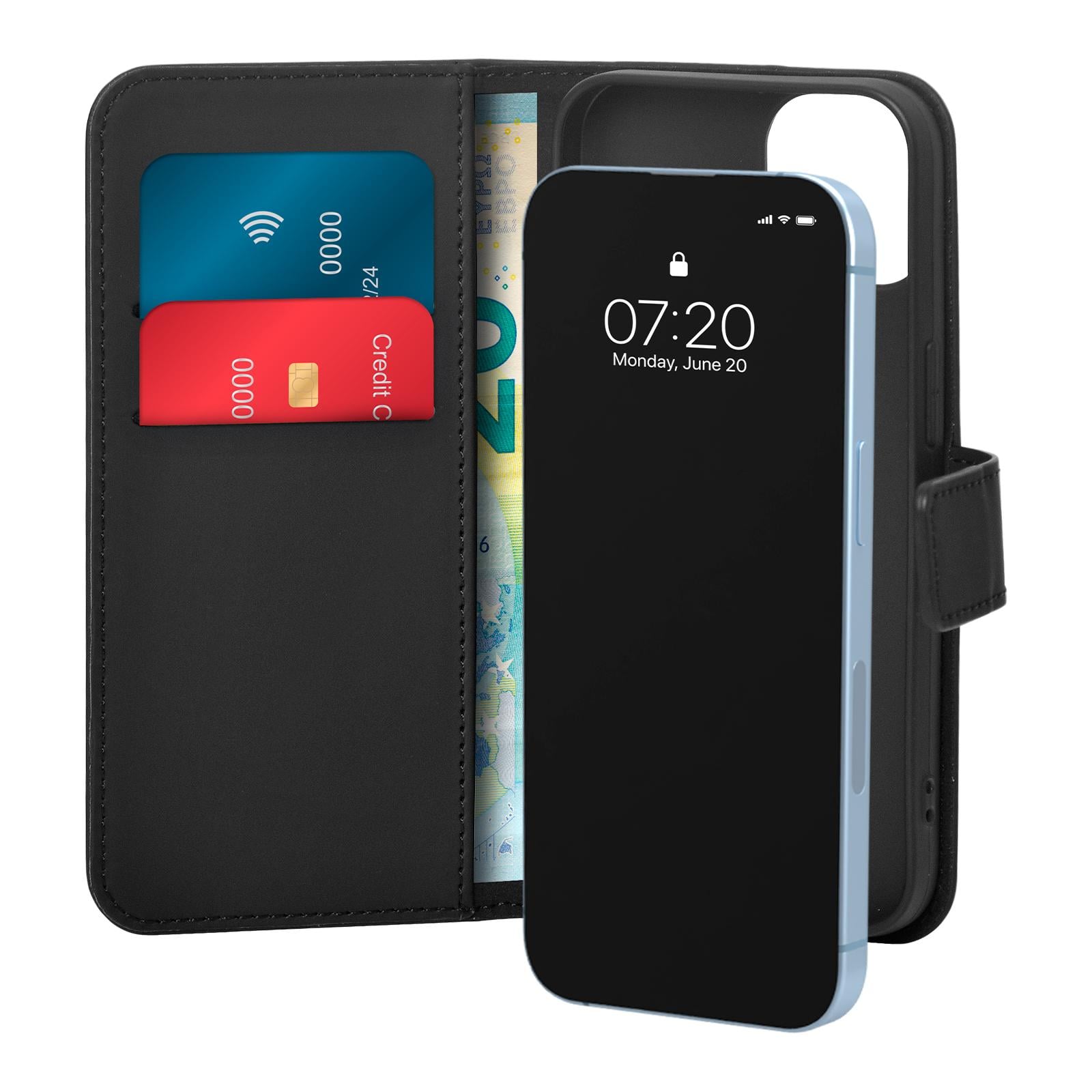 Case Wallet Stand for iPhone 14, Schwarz