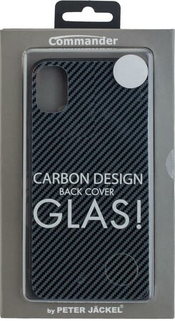 Glas Back Cover CARBON Design für Samsung G985 Galaxy S20 + Black