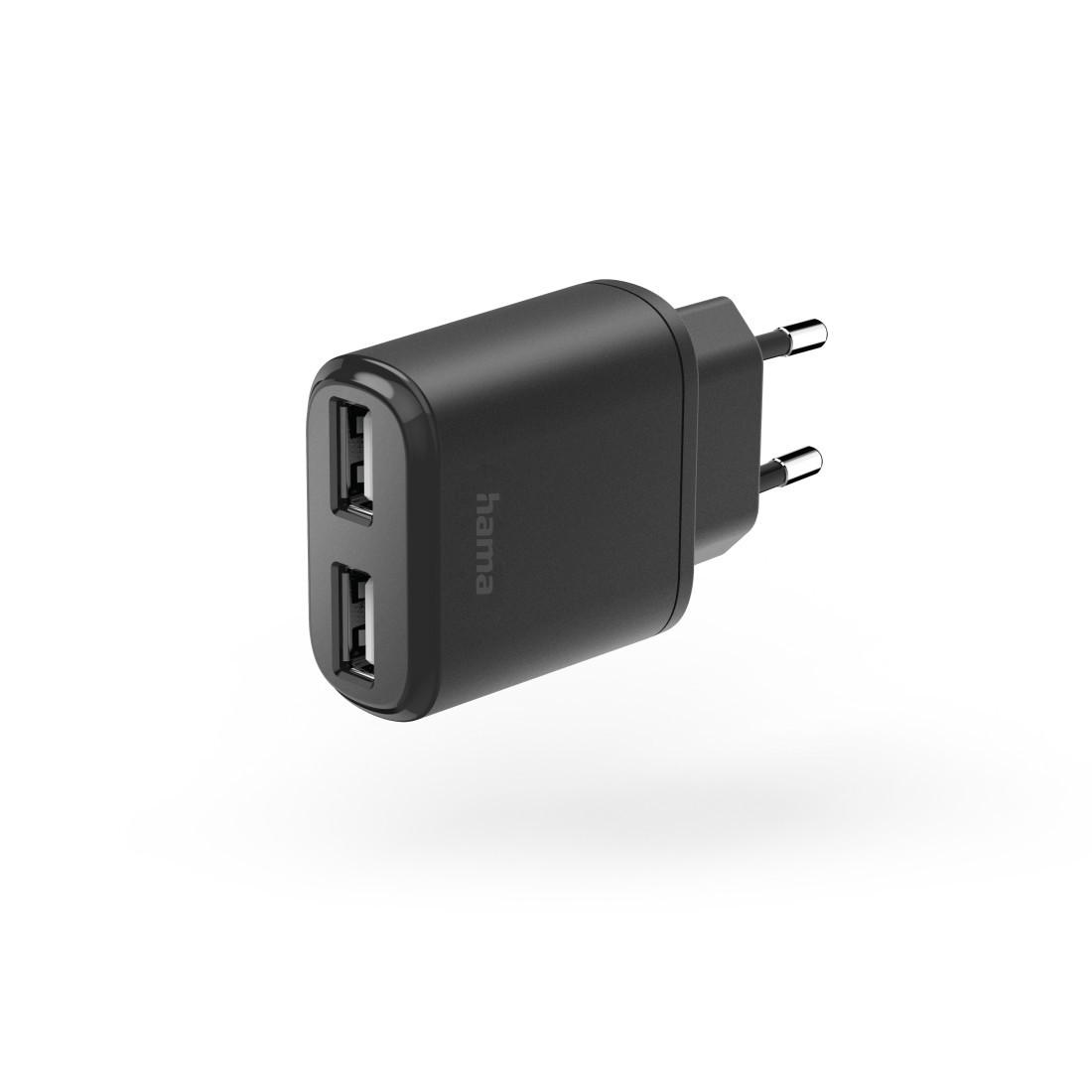 Ladegerät, 2x USB-A, 12 W, Schwarz (00201627)