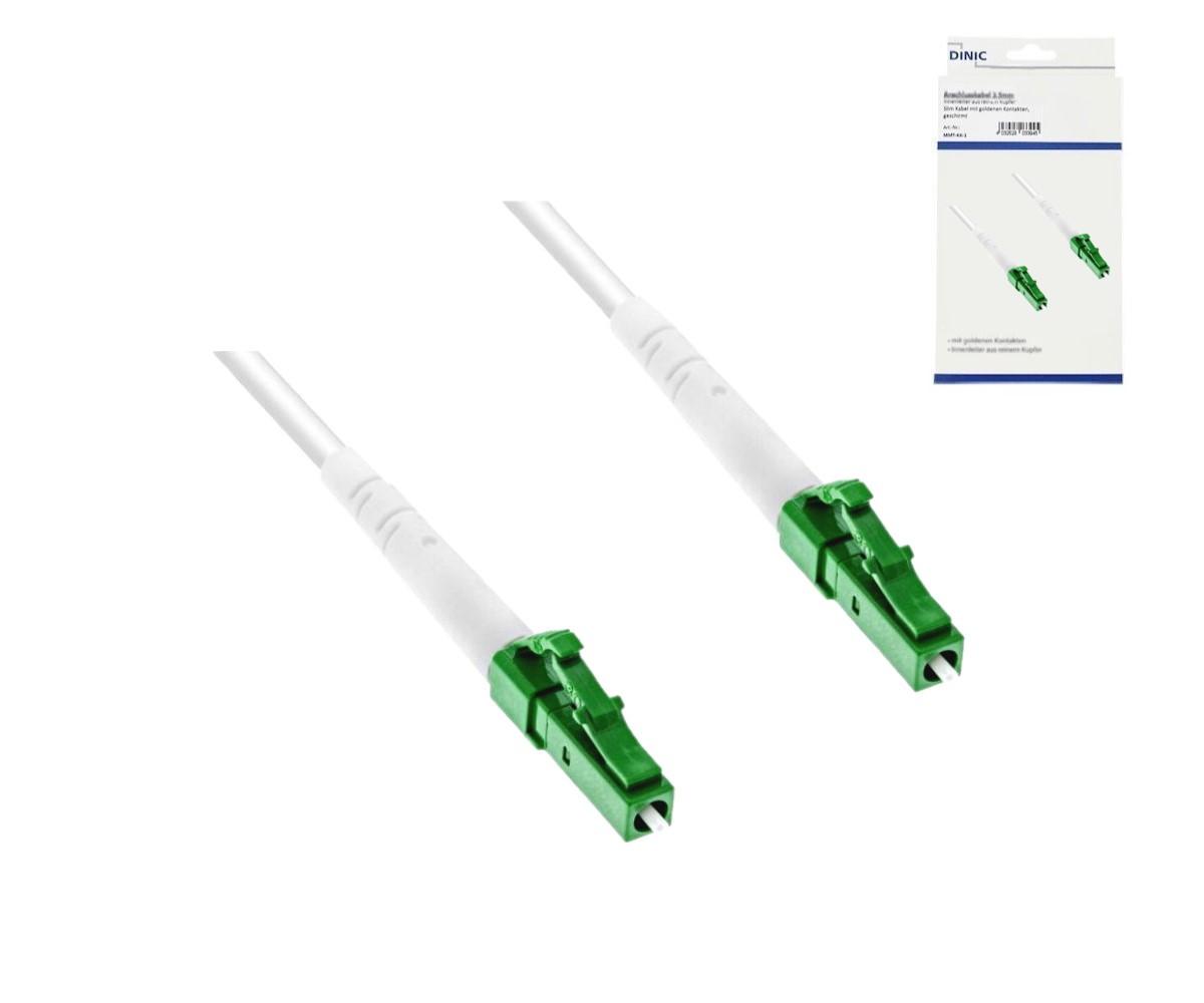 Anschlusskabel für Glasfaser-Router, LCA-LCA, Simplex, OS2, LC/APC 8° auf LC/APC 8°, LSZH, 1m