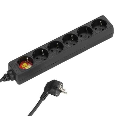 28259 6er Steckdosenleiste schwarz