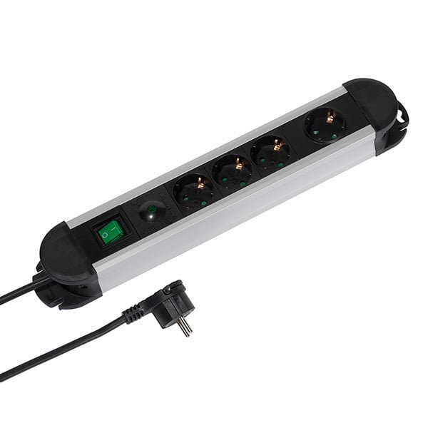 4-fach Steckdosenleiste mit Überspannungsschutz, schaltbar (37659)