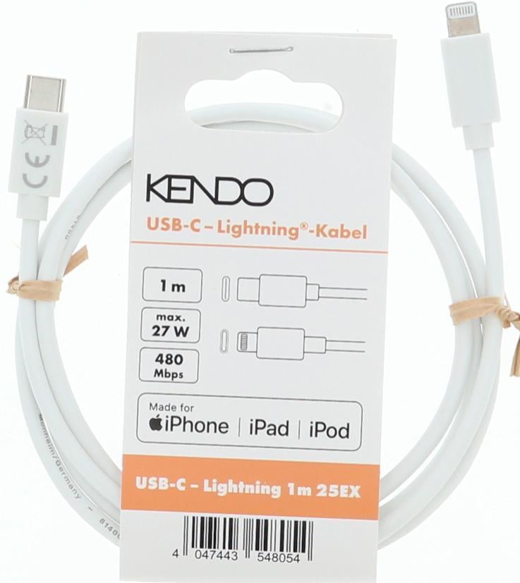 Ladekabel USB-C auf Lightning-Anschluss, 1 Meter, Weiß
