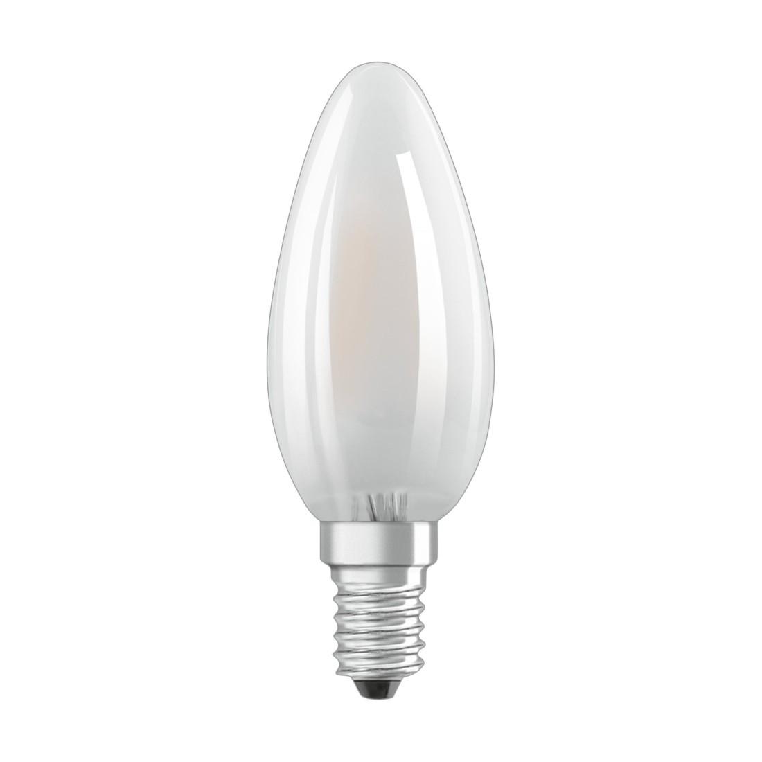 LED-Lampe "Retrofit", Kerze, 4W ersetzt 40W, E14, Warmweiß, matt, 2 Stück (00217797)