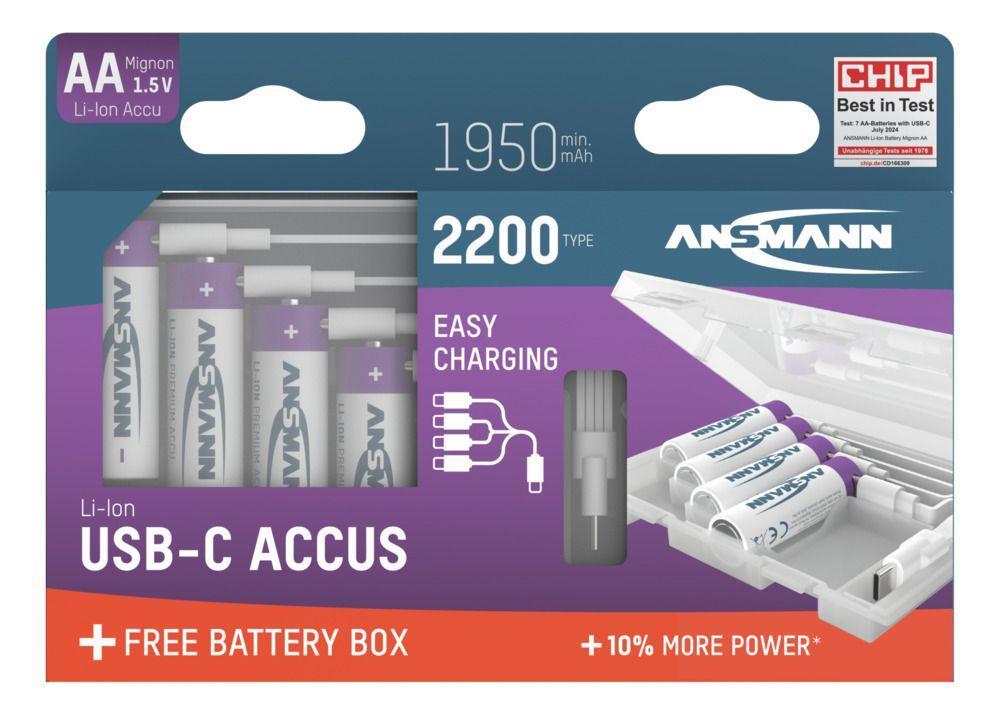 Li-Ion Akkus Mignon AA Typ 2200 (min. 1950 mAh) 4er Karton
