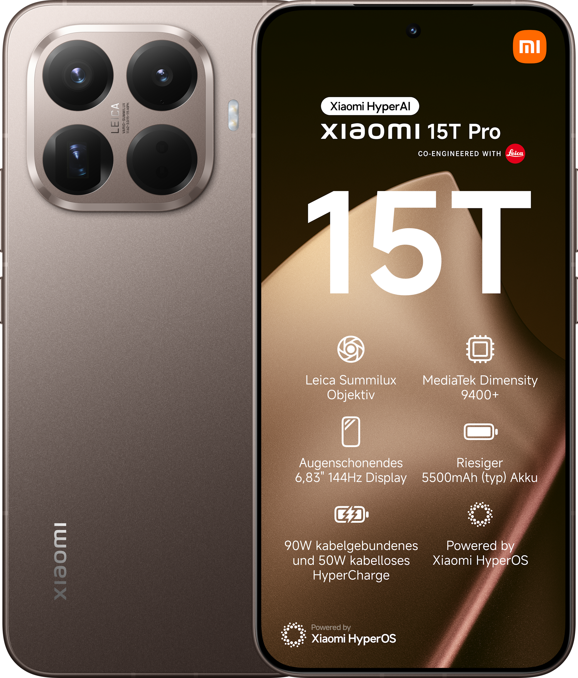 15T Pro 12GB + 512GB Mocha Gold Smartphone