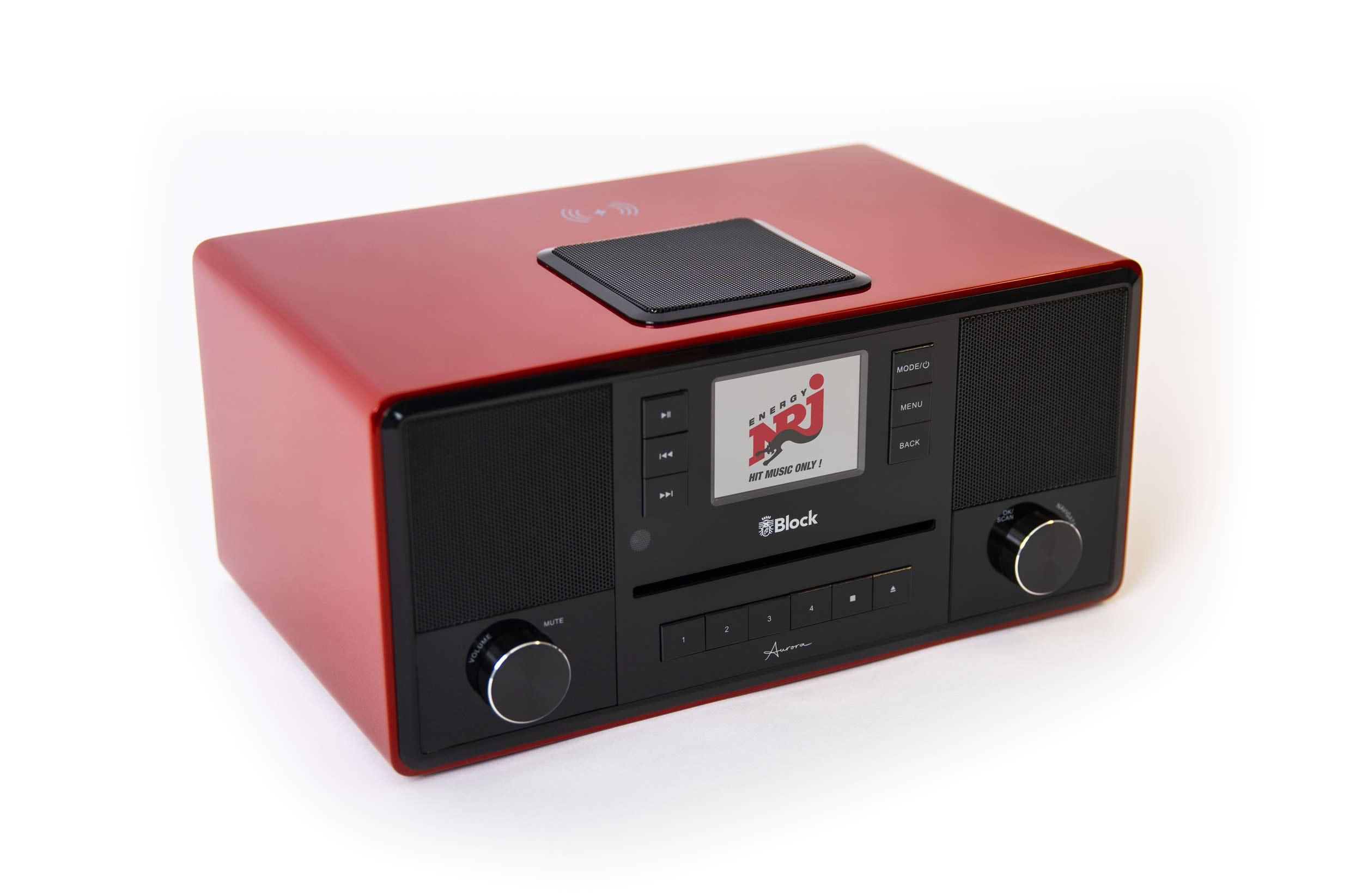 DAB+ Internetradio mit CD-Player AURORA Smartradio Hochglanz-rot