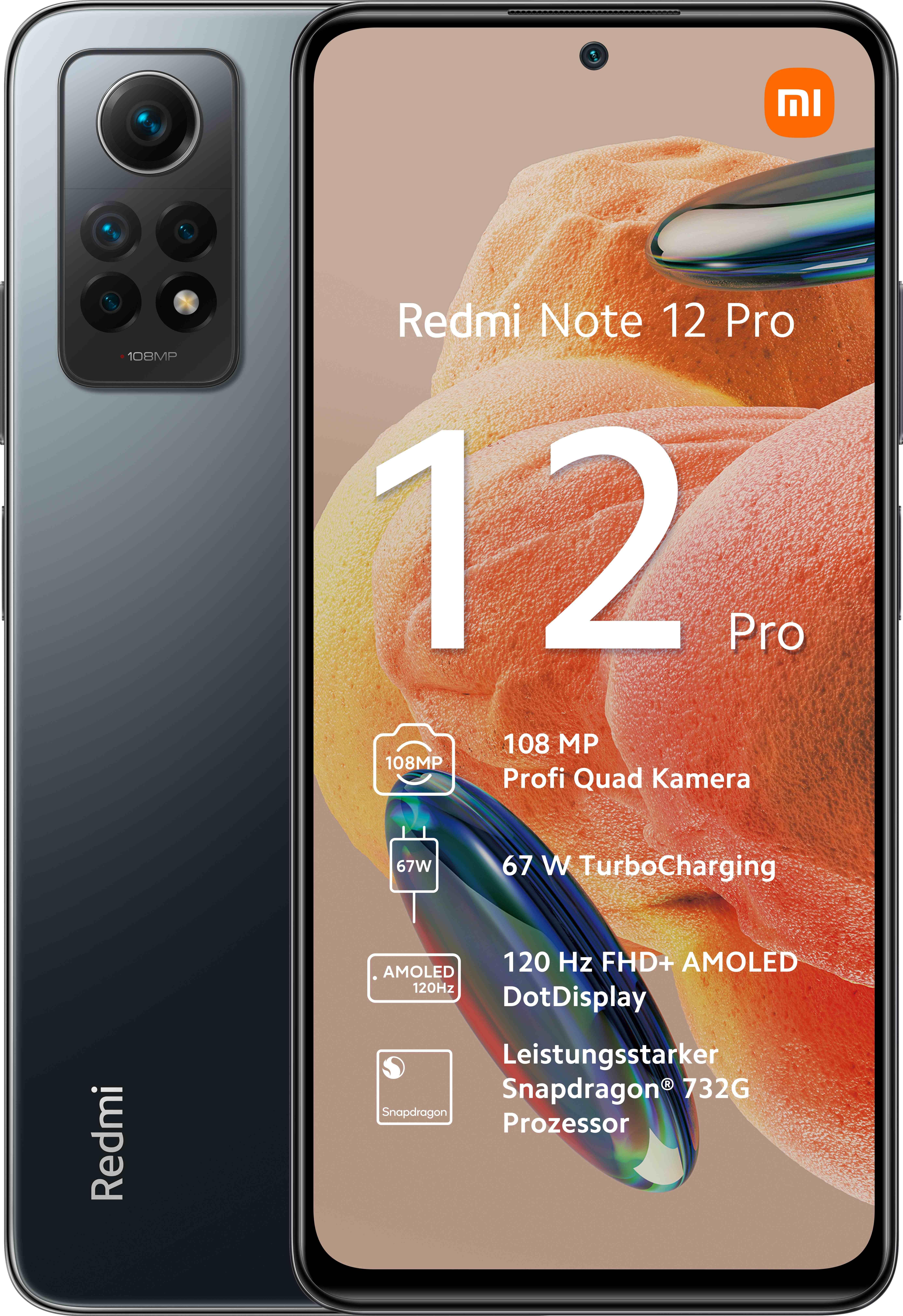 Redmi Note 12 Pro 4G 8GB + 256GB Graphite Grey Smartphone