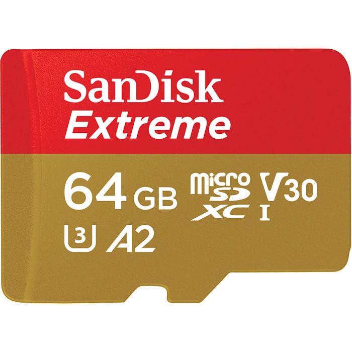Extreme 64GB (R170MB/s) Cams&Drones, + Ad., 1 Jahr RescuePRO DX (214509) micro SDXC Speicherkarte