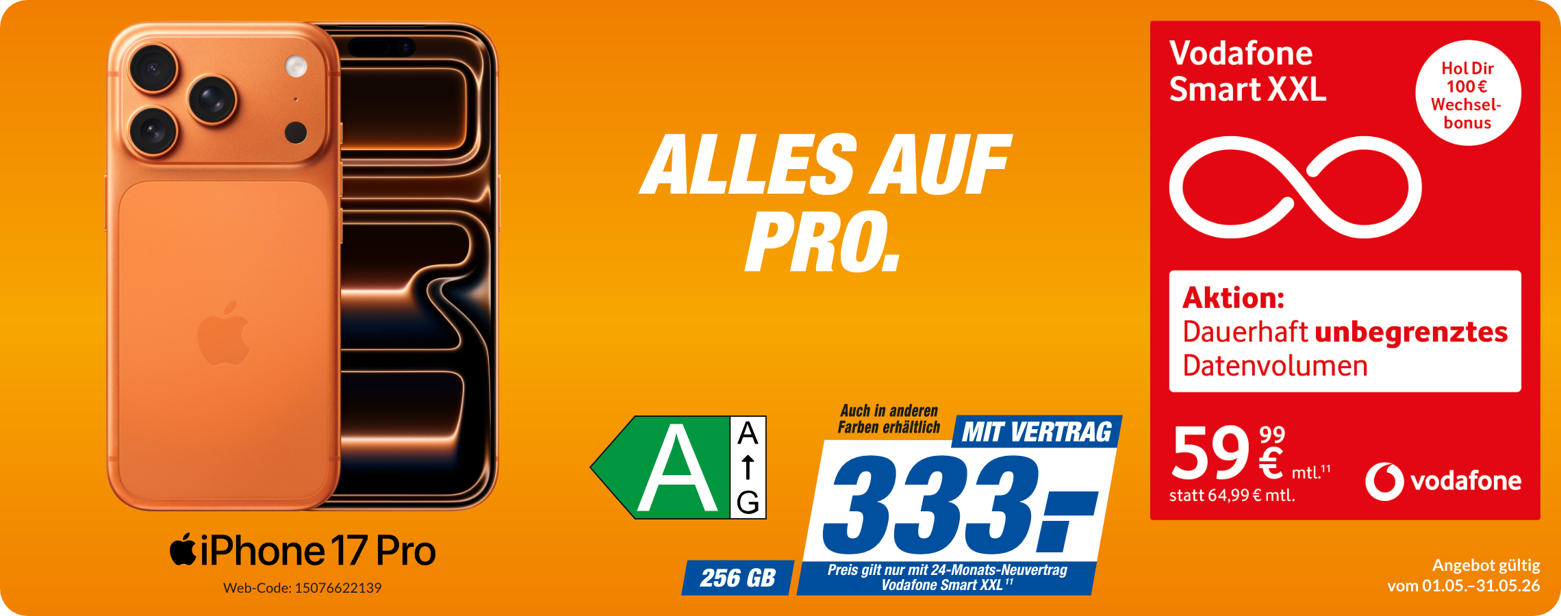 Apple iPhone 17 Pro mit Smart XXL für 333€!