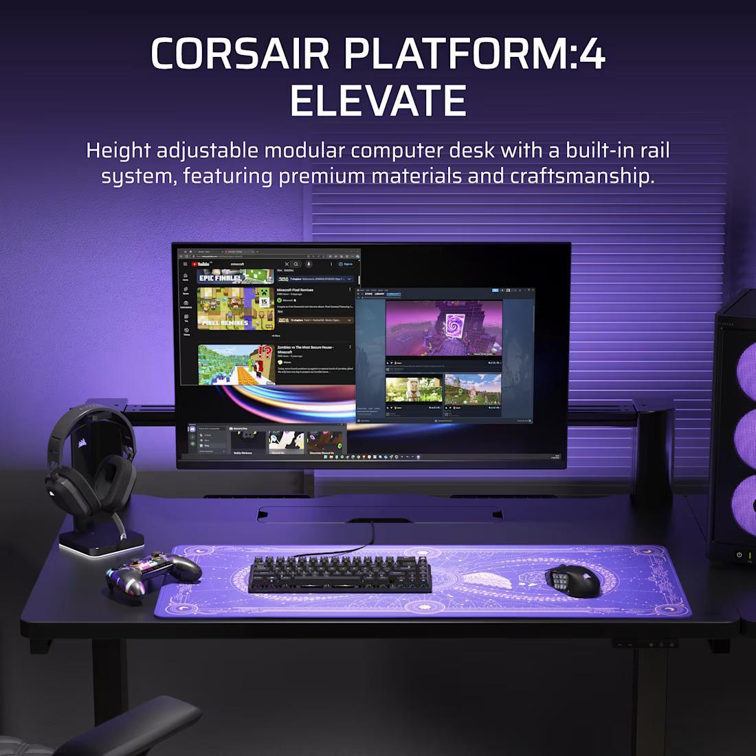 Platform:4 Elevate-Schreibtisch, Schwarz