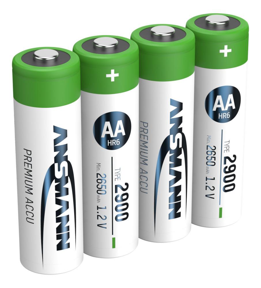 NiMH Akku Mignon AA Typ 2900 (min. 2650 mAh) 4er Papierblister