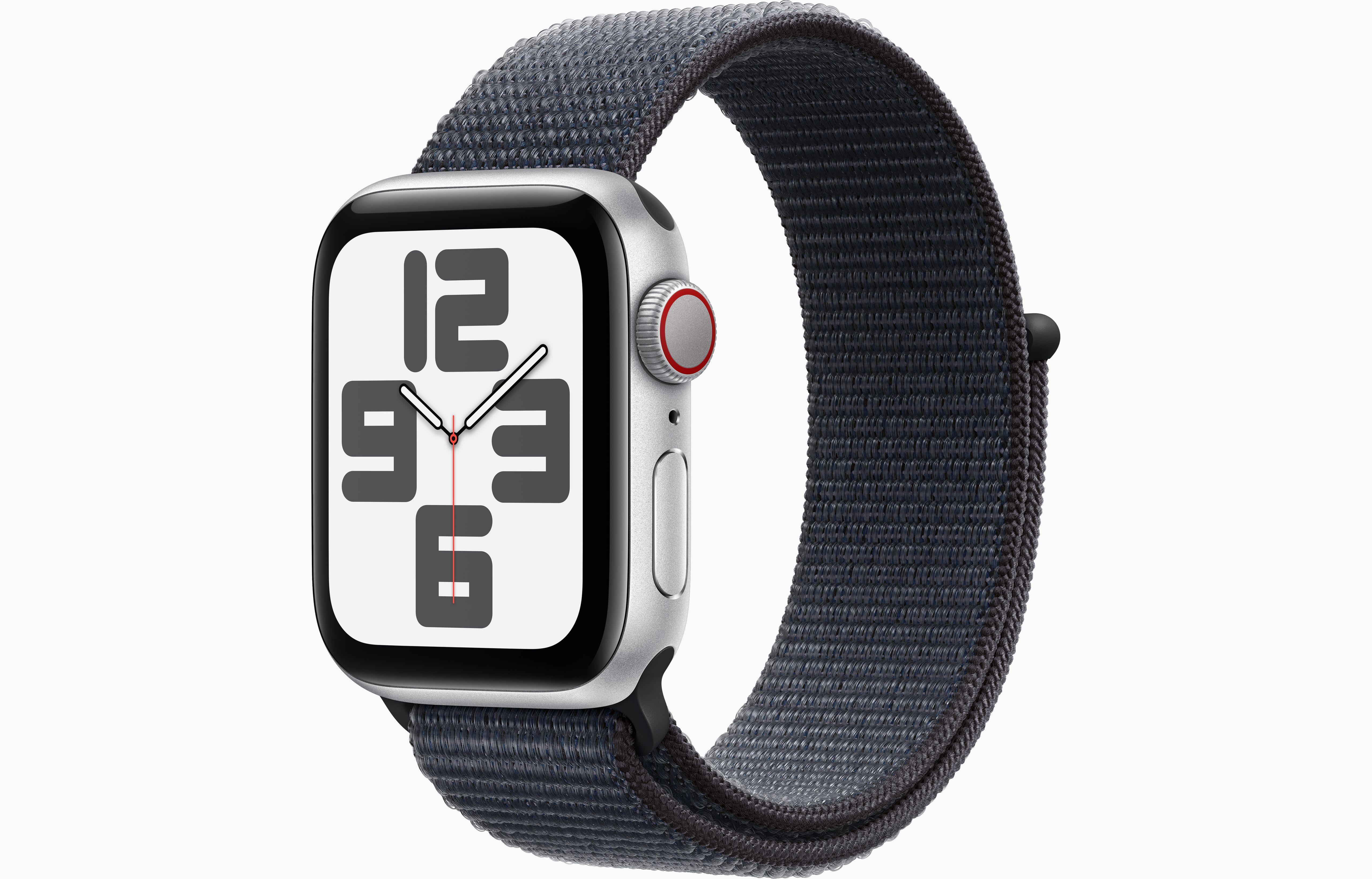 Watch SE GPS + Cellular, 44 mm Aluminiumgehäuse Mitternacht, Sport Loop Tinte