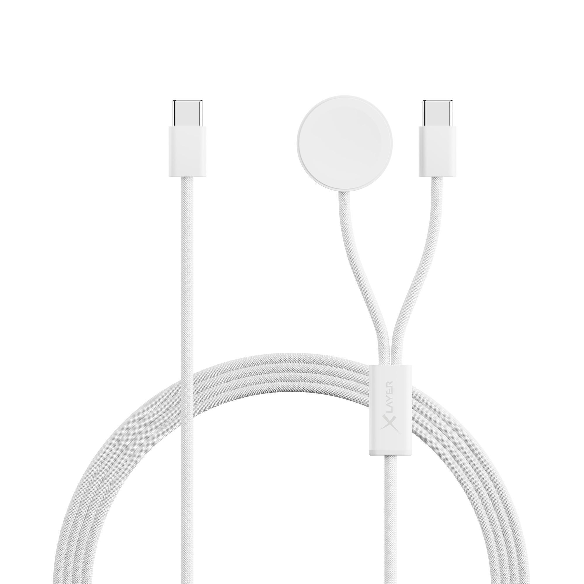 feingewebtes 2 in 1 Premium-Kabel mit USB Typ C & Apple Watch Charger