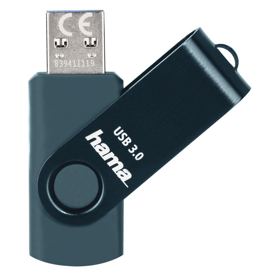 "USB-Stick ""Rotate"", USB 3.0, 64GB, 70MB/s, Petrolblau (00182473)"