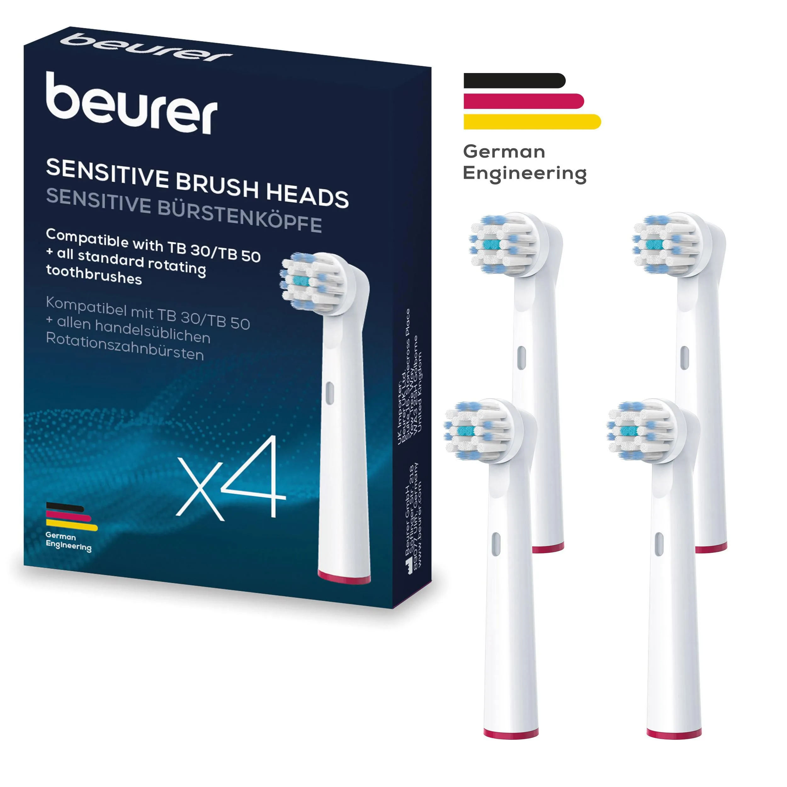 Sensitive TB30/50 4er weiß Aufsteckbürsten