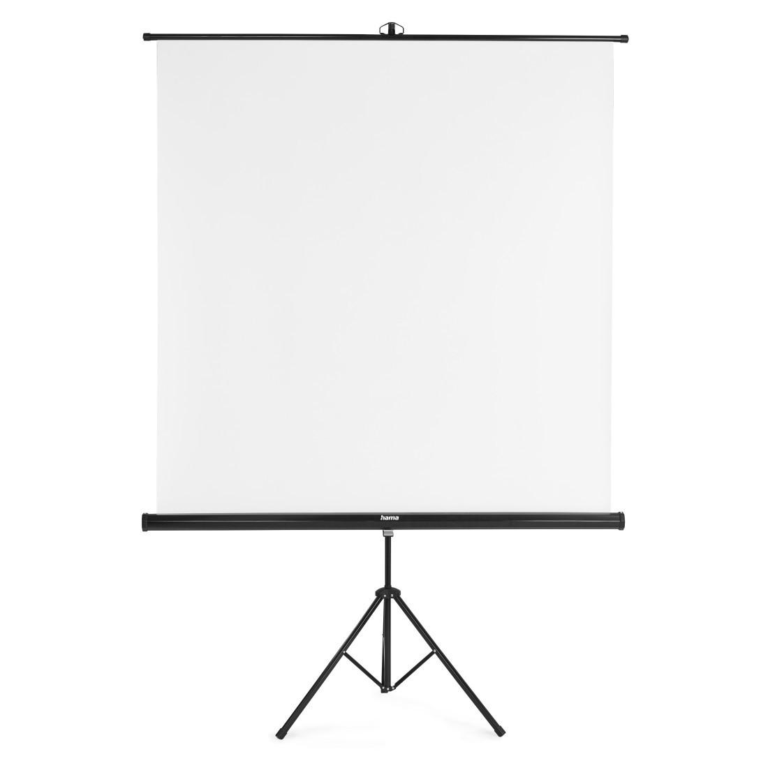 Leinwand mit Stativ, 155 x 155 cm, 2in1, mobiles Set, Teleskoprohr, Weiß (00021574)