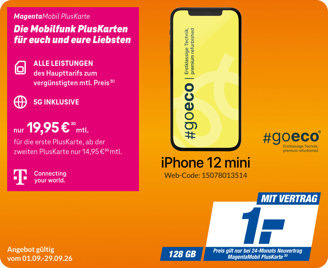 iPhone 12 Mini mit Pluskarte für 1€!