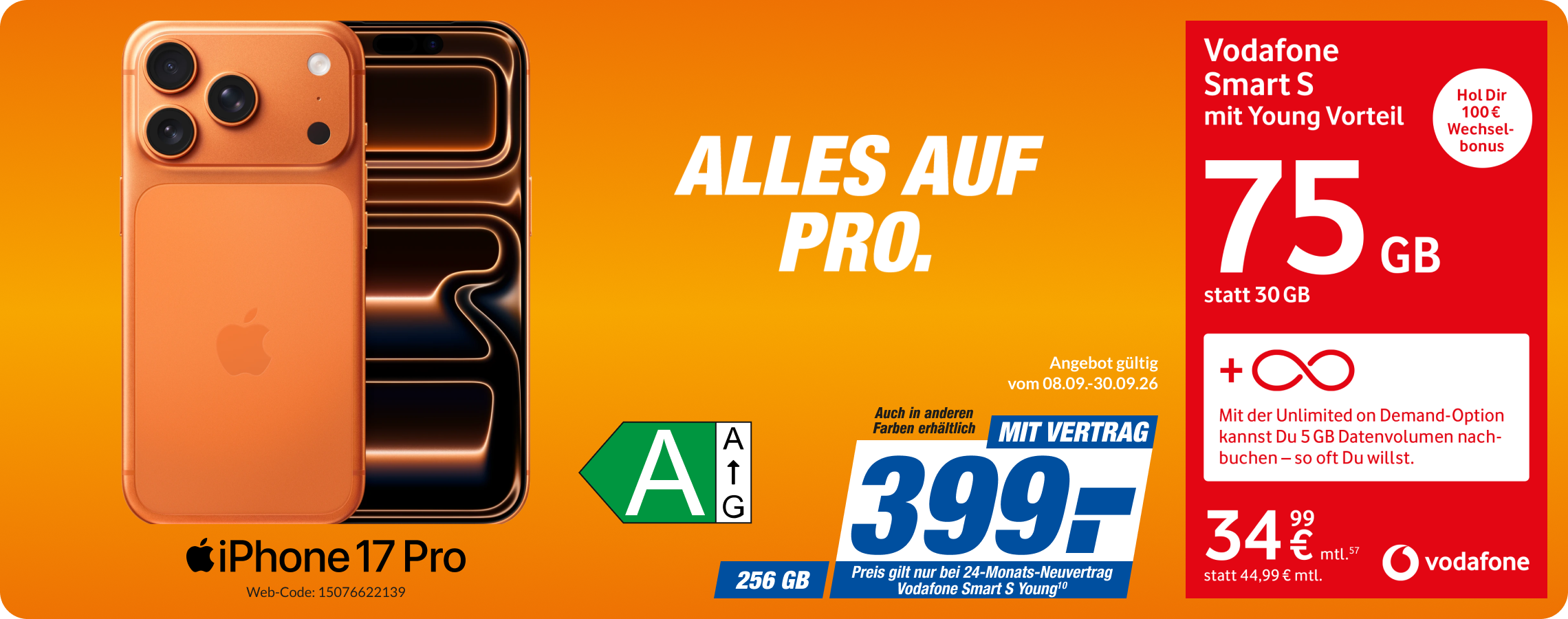 iPhone 17 Pro mit Smart S Young für 399€!