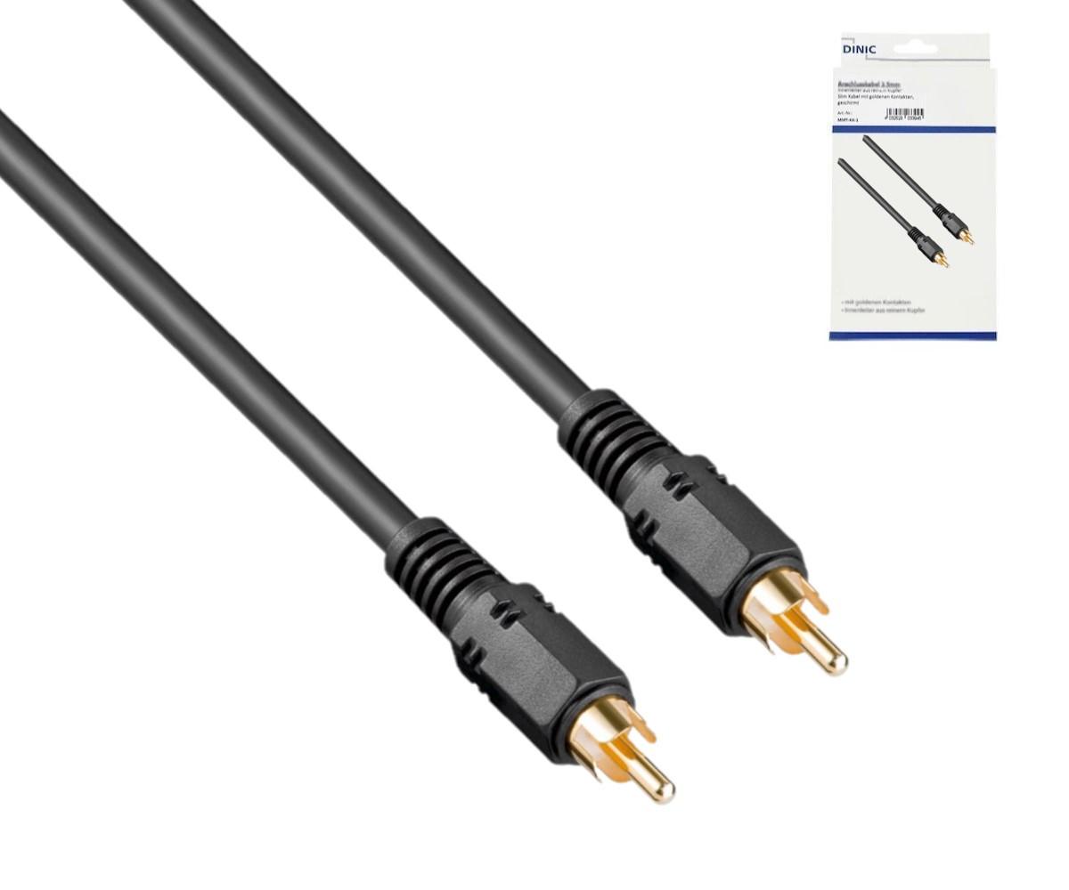 Audio-Video Kabel Cinch Stecker auf Stecker, Anschlusskabel, High Quality, RG 59/U, schwarz, 5,00m