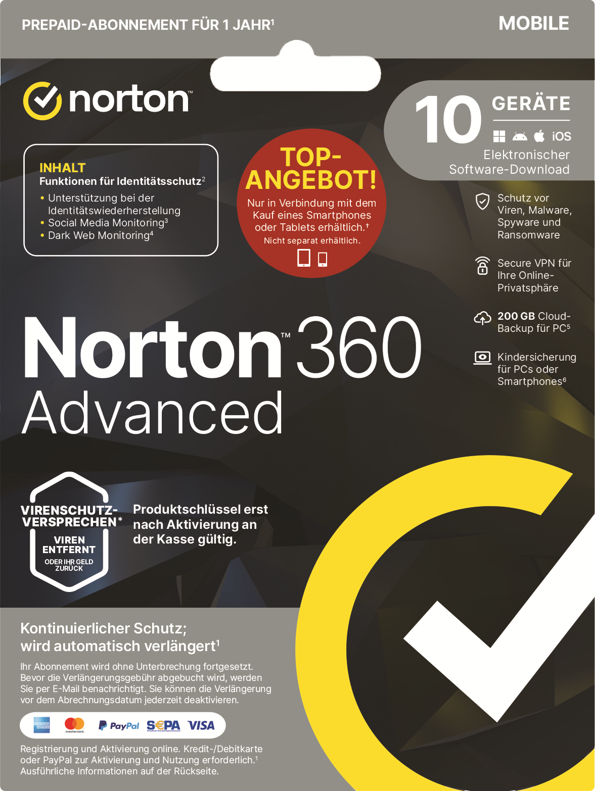 360 Advanced Attach 10 Geräte 1 Jahr - Smartphone Version