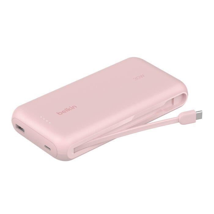 BoostCharge Powerbank 20K mit integriertem Kabel, Rosa