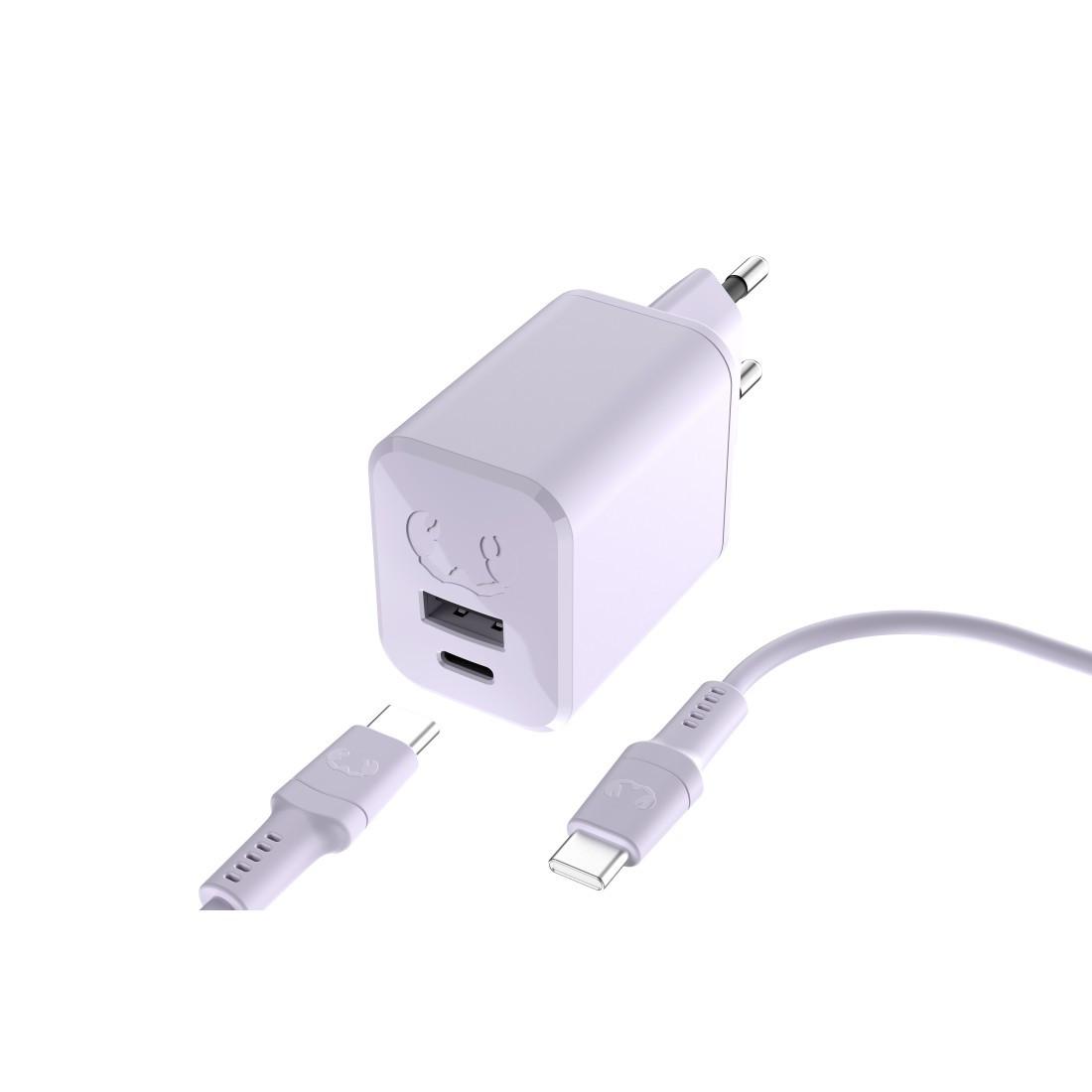 Mini-Charger USB-C und USB-A, PD 45W + USB-C-Kabel 2m, Dreamy Lilac (00220559)