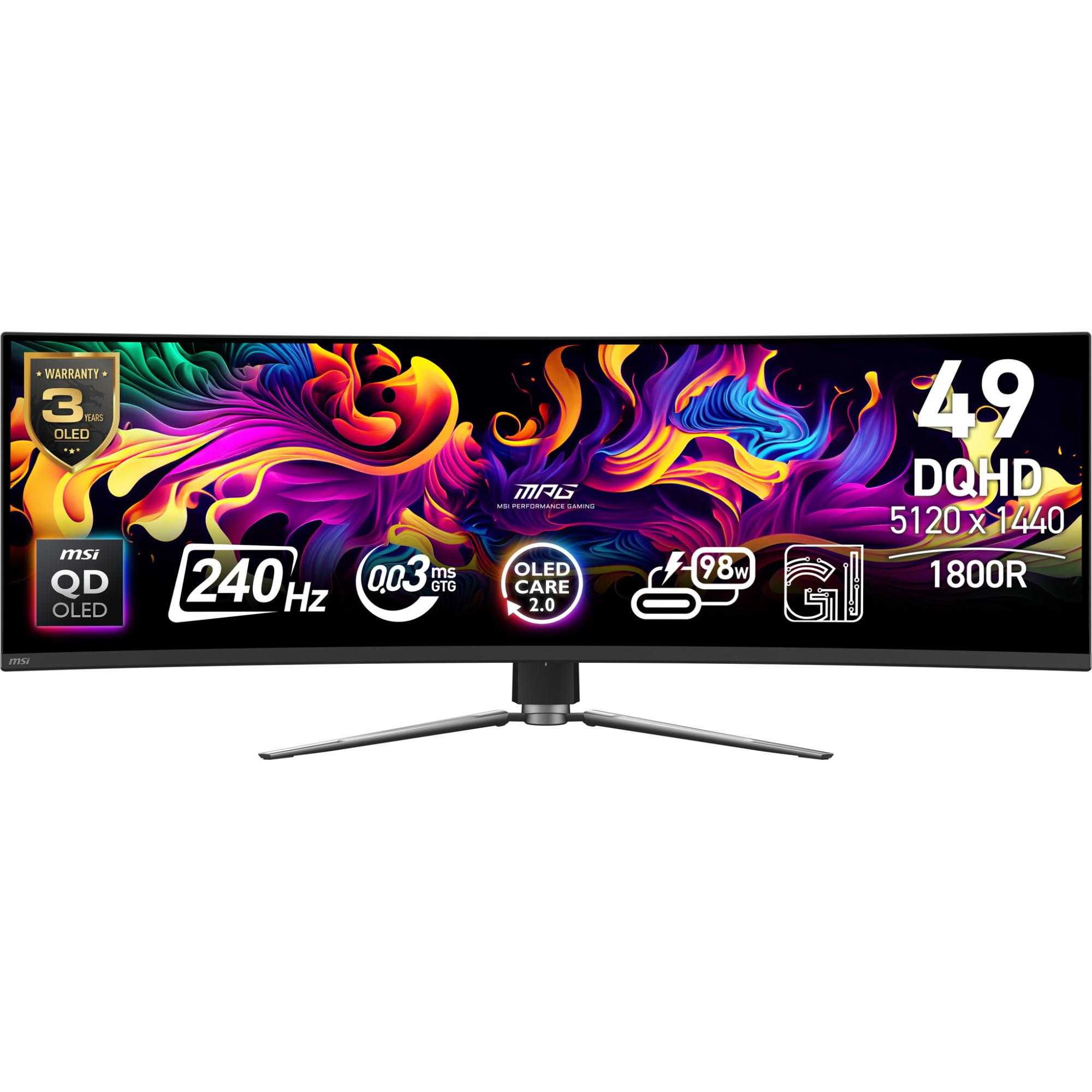 MPG 491CQPXDE, Schwarz, 49 Zoll, Curved, QD-OLED, DQHD, 240Hz, 0,03 ms Gaming-Monitor