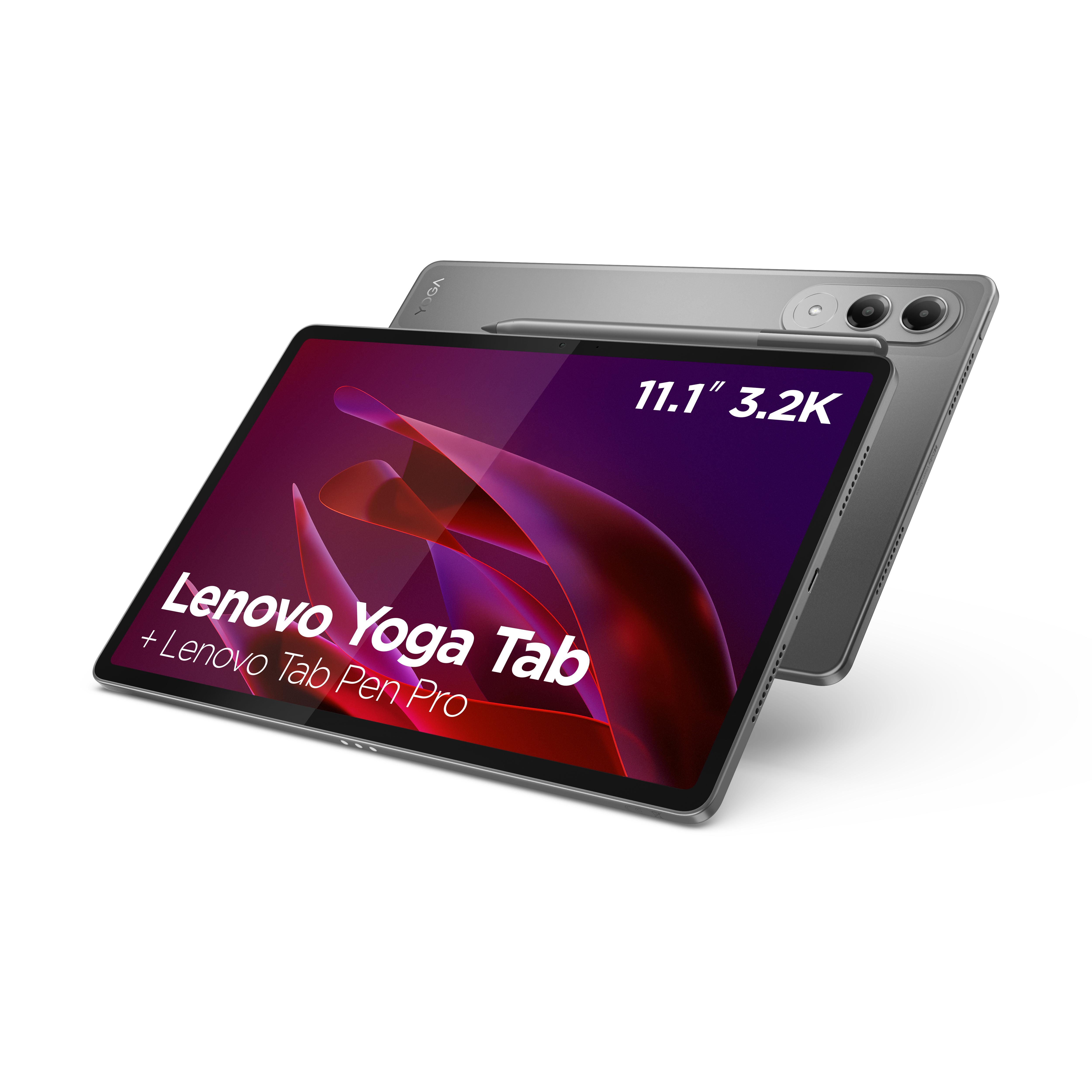 Yoga Tab + Pen Pro, Grau, 11,1 Zoll, 3.2K, LTPS, 144 Hz, 12 GB, 256 GB, Android