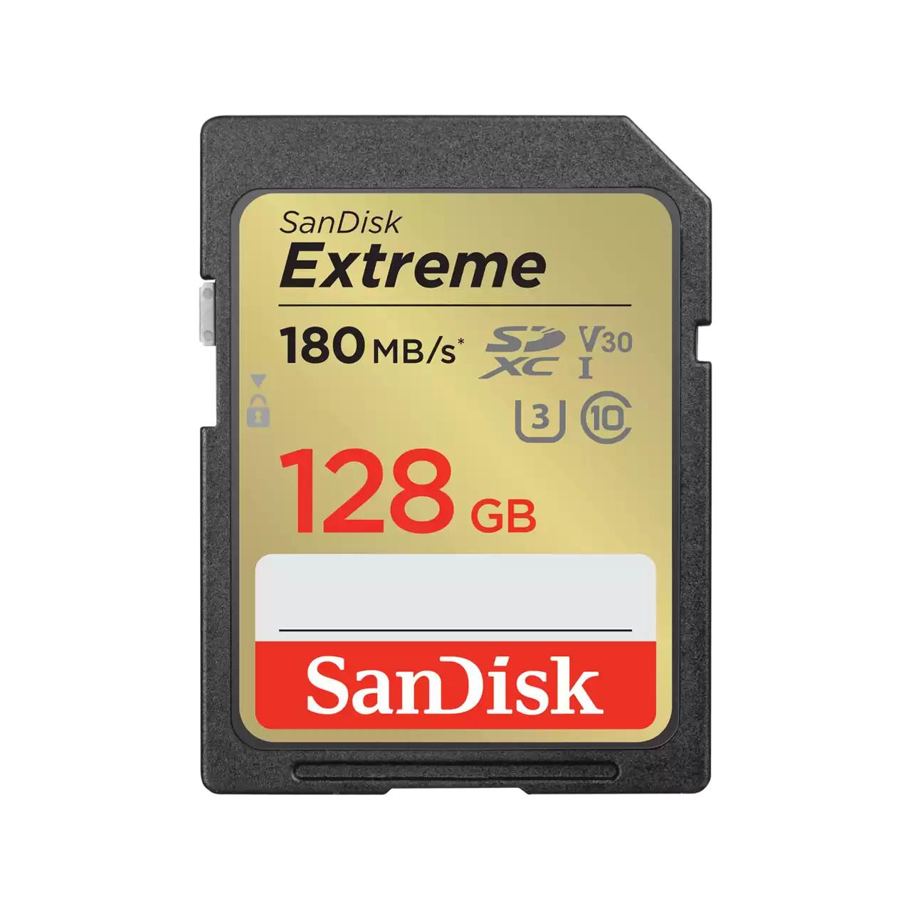SDXC Extreme 128GB (180/90 MB/s R/W) + 1 Jahr RescuePRO Deluxe (121580) Speicherkarte