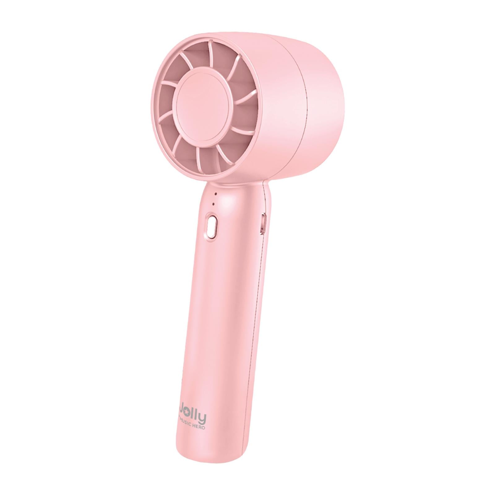 Mini tragbarer wiederaufladbarer Ventilator Mini Breeze mit 3 Geschwindigkeiten und Tischständer, Rosa
