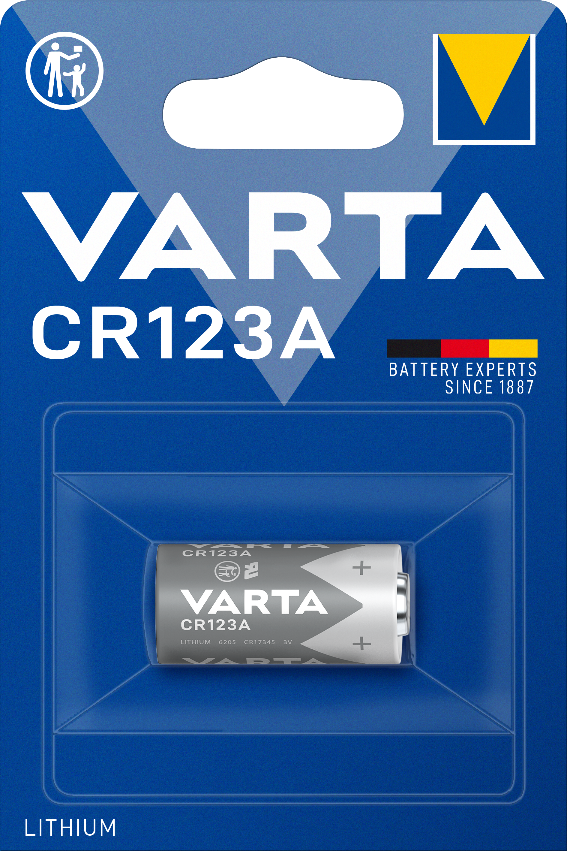 LITHIUM Cylindrical CR123A, 1er Blister Batterie