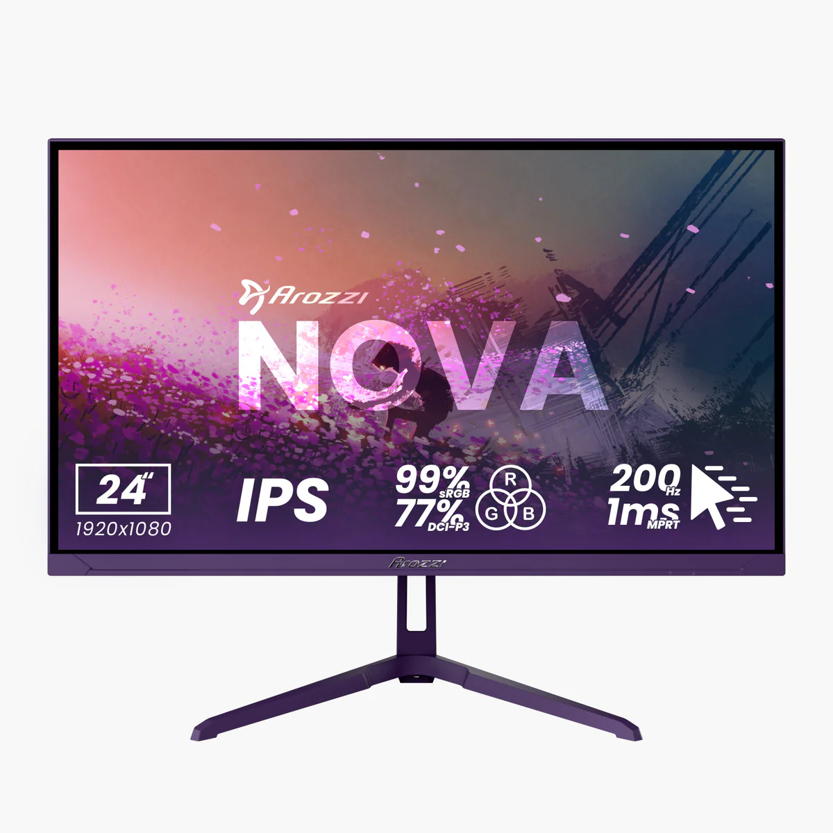 Nova, Lila, 24 Zoll, Full HD, IPS, 200 Hz, 1 ms Gaming-Monitor
