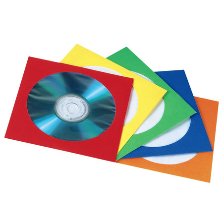 CD-/DVD-Papierhüllen, 25er-Pack, farblich sortiert