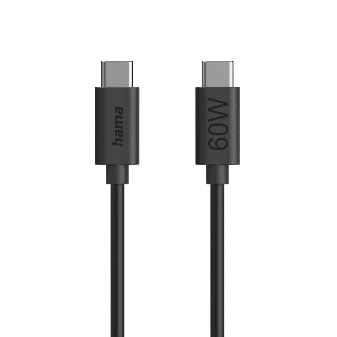 USB-Kabel, USB-C - USB-C, 1,2 m, Schwarz (00086446)