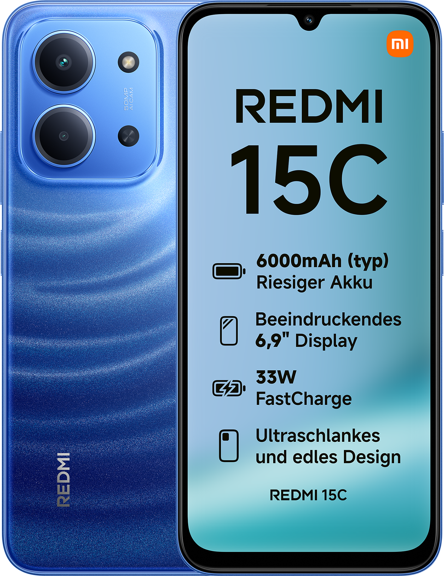 Redmi 15C 4G 4GB+128GB Moonlight Blue Smartphone