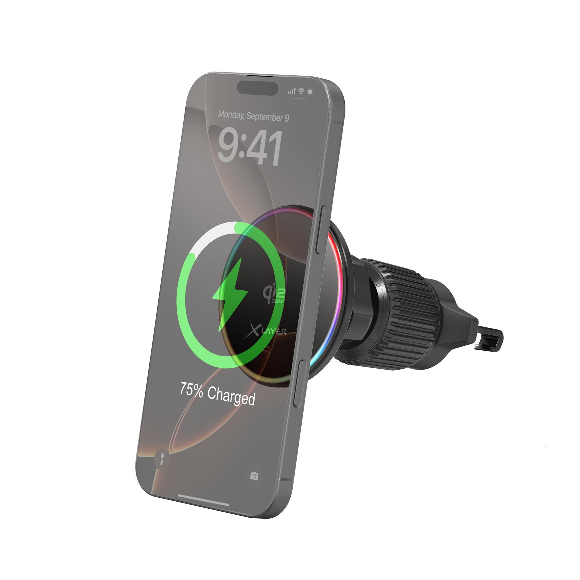 Wireless Qi2.2 Kfz-Ladegerät für Lüftungsgitter