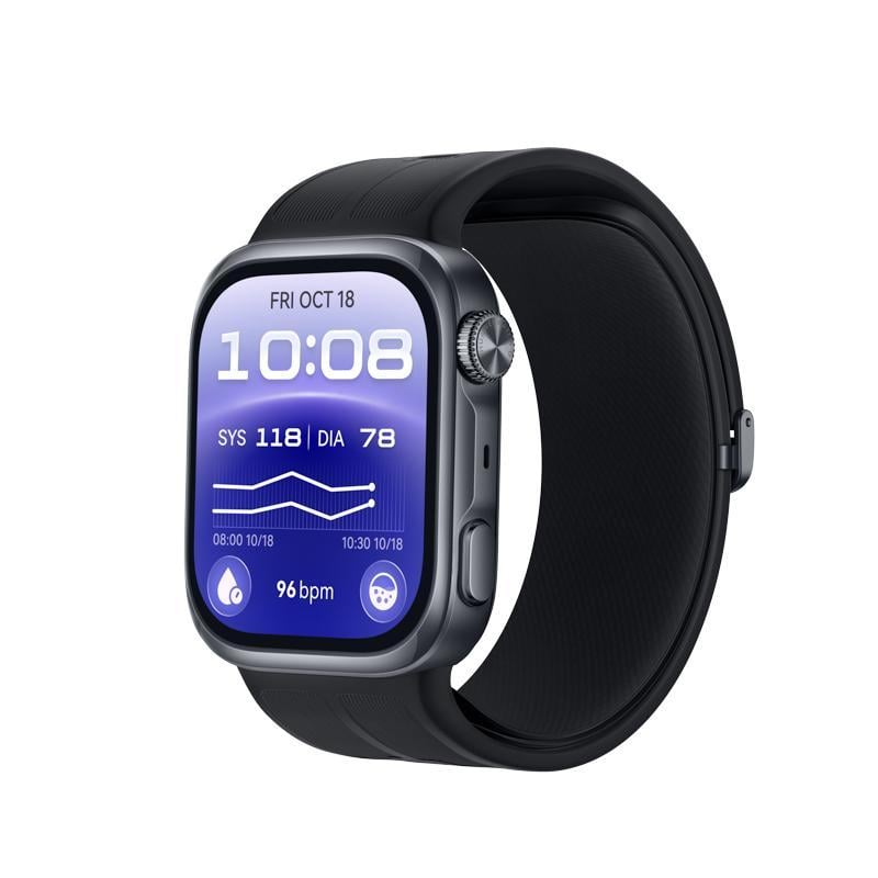 Watch D3 Schwarzes Gehäuse aus Aluminiumlegierung mit schwarzem HNBR-Armband Smartwatch