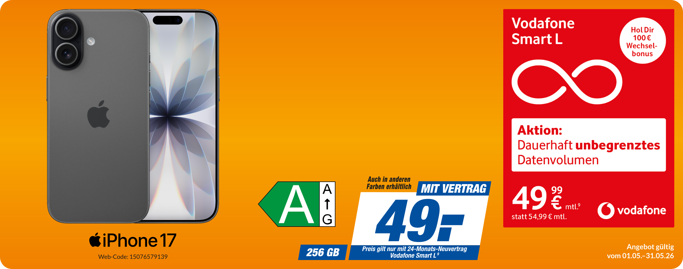 Apple iPhone 17 mit Smart L für 49€!