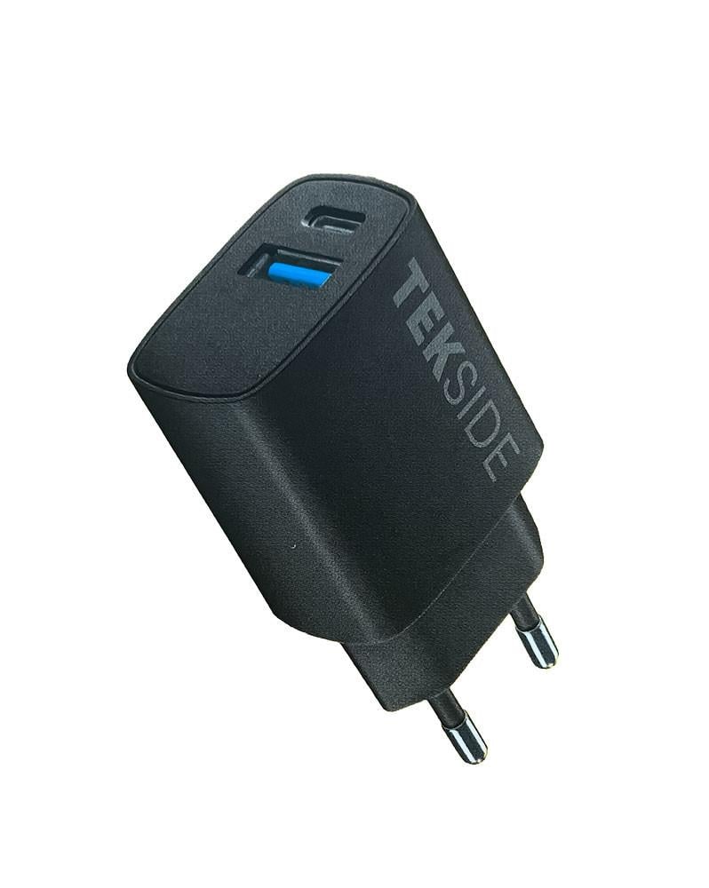 TEKSIDE USB Dual Travel Charger Typ-C 25WBlack (61499)