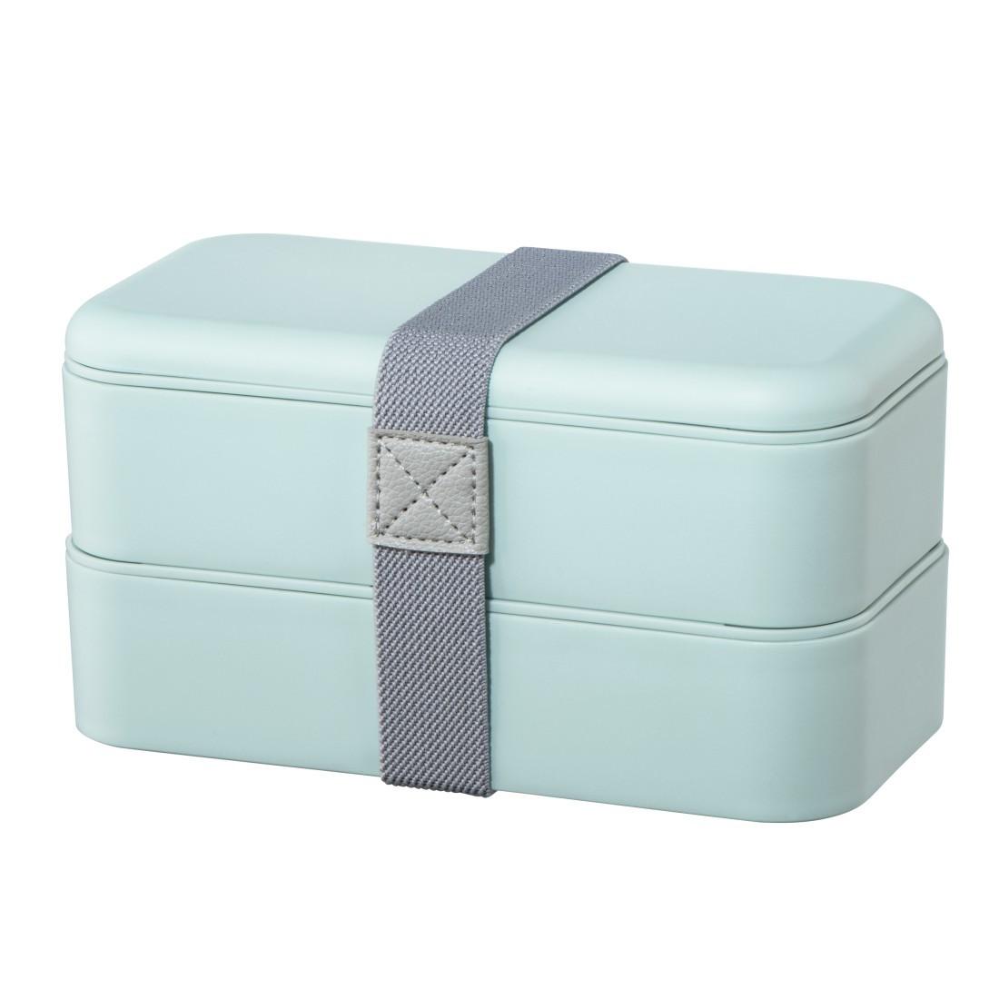 Lunchbox 2 Stück, stapelbar, auslaufsicher, je Bentobox 500 ml, Pastellblau (00181595)