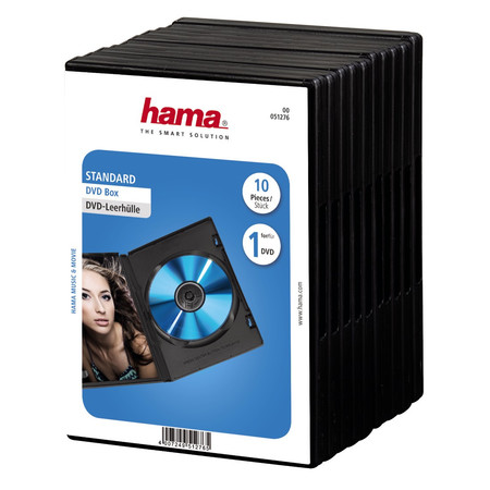 DVD-Leerhülle Standard, 10er-Pack, Schwarz