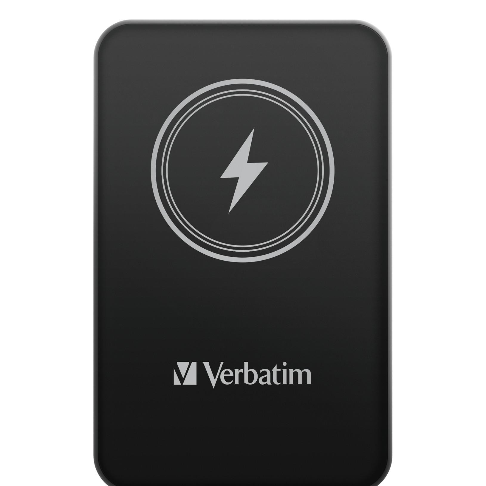 Charge 'n' Go Power Bank 5000 mAh magnetisches kabelloses Laden, Schwarz