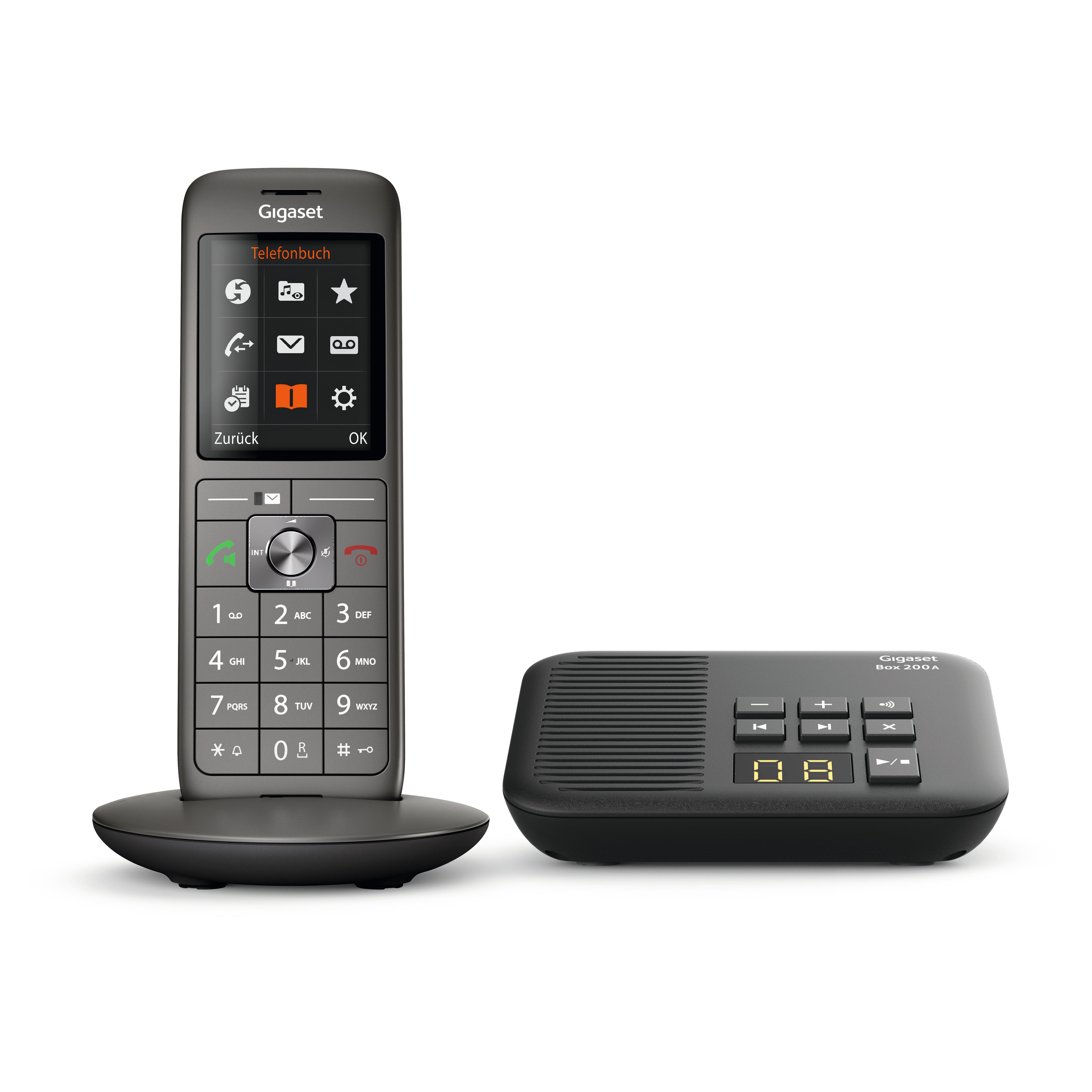 CL660A mit Box 200 anthrazit Schnurloses Telefon