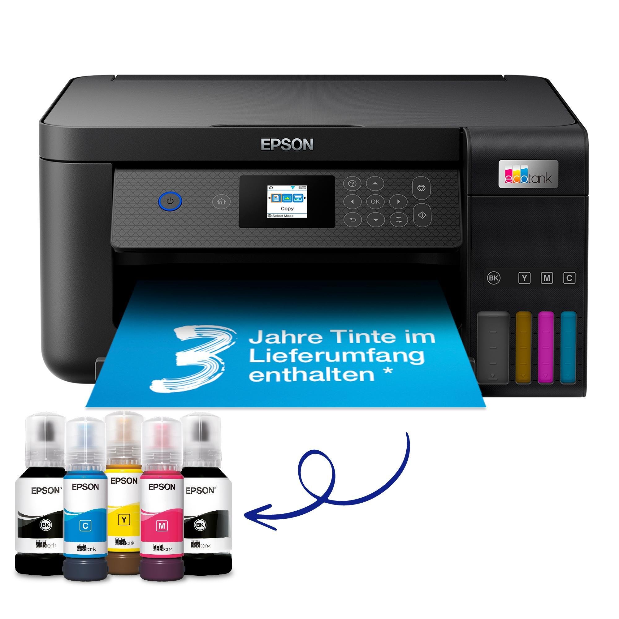 EcoTank ET-2850 Multifunktionsdrucker mit Tinte für bis zu 3 Jahre, Schwarz